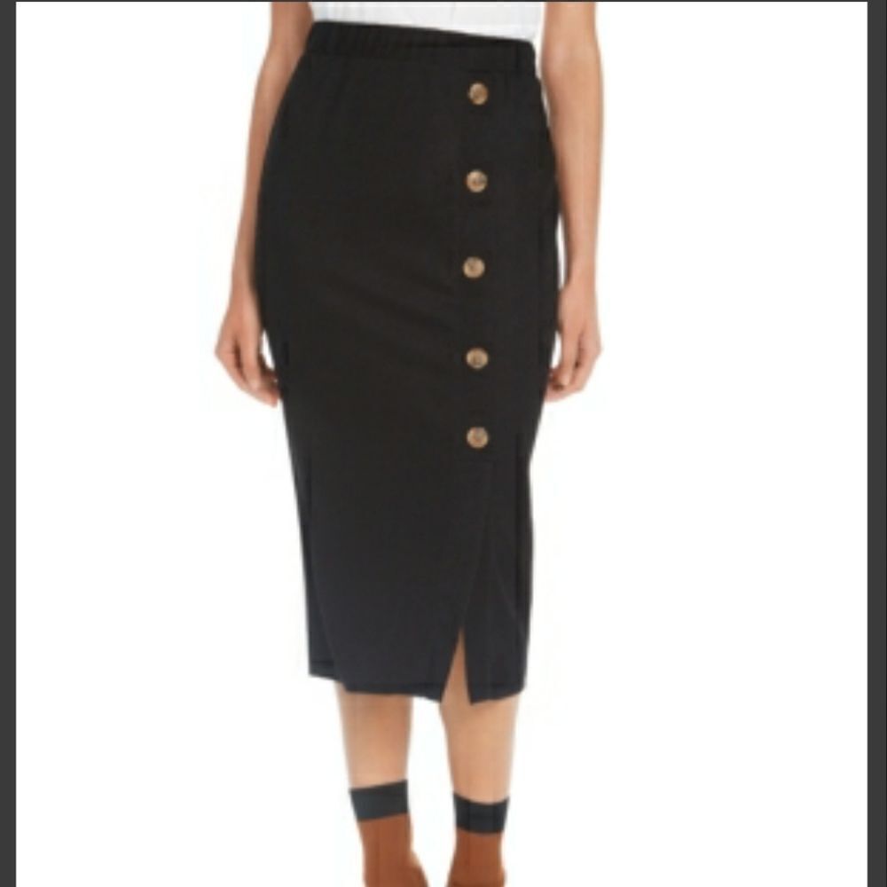 BCX Juniors' Textured-Knit Side-Button Skirt Sz Sm